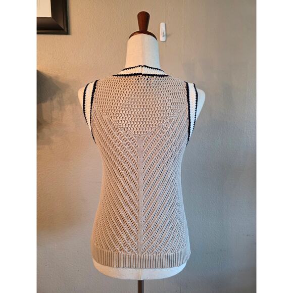 Evereve Brooklyn Tank SZ XS Textured Cotton Knit Top Coastal - Picture 3 of 7